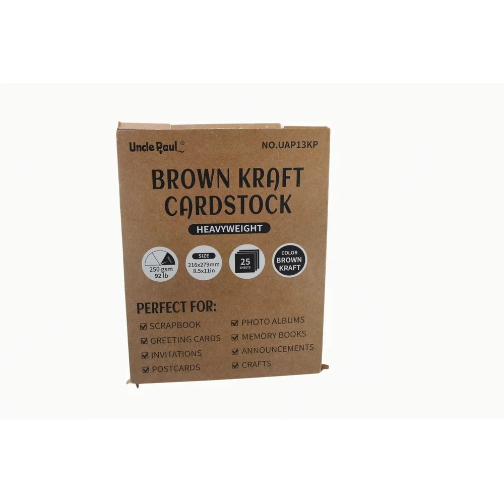 Uncle Paul Brown‎ Kraft Cardstock Heavyweight 250gsm 8.5x11 25 Sheets UAP13KP